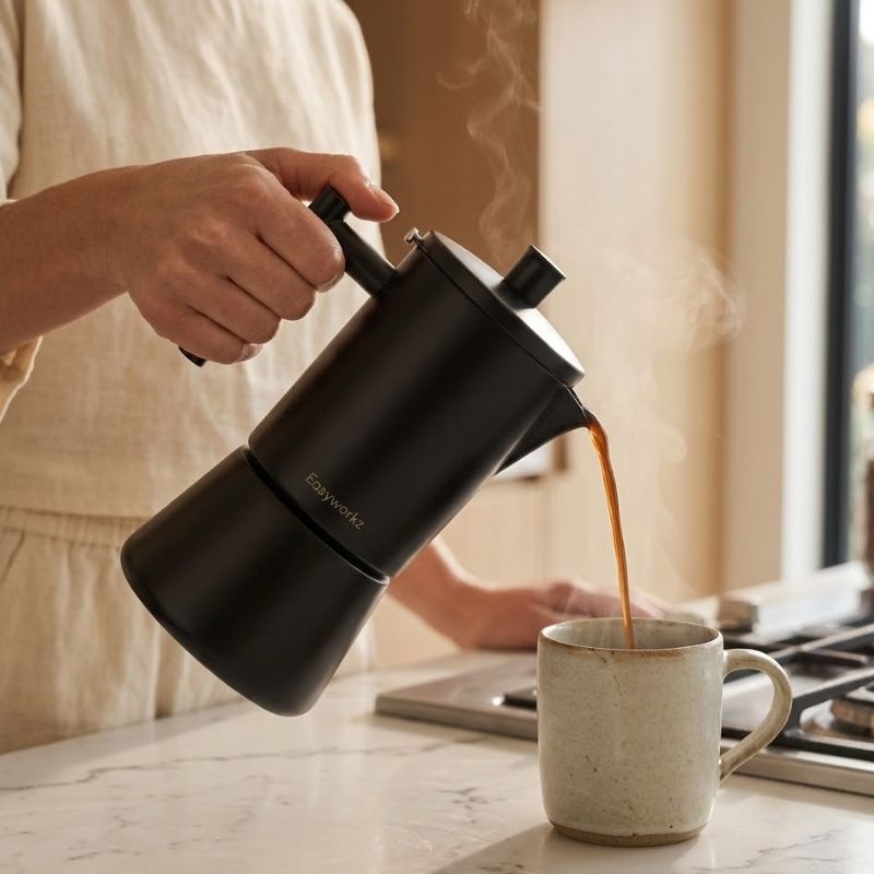 Cafeteira Italiana Expresso Preta Tradizione