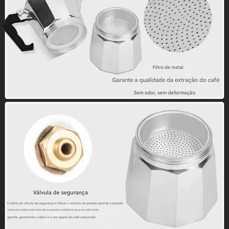 Cafeteira Italiana de Alumínio para Café