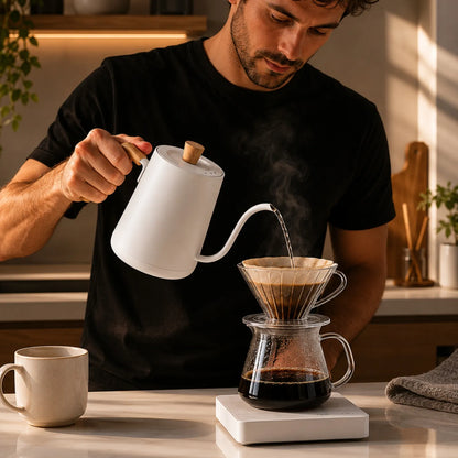Chaleira Bruma Bico de Ganso Elegance Thermal Branca Bruma cafe e cha