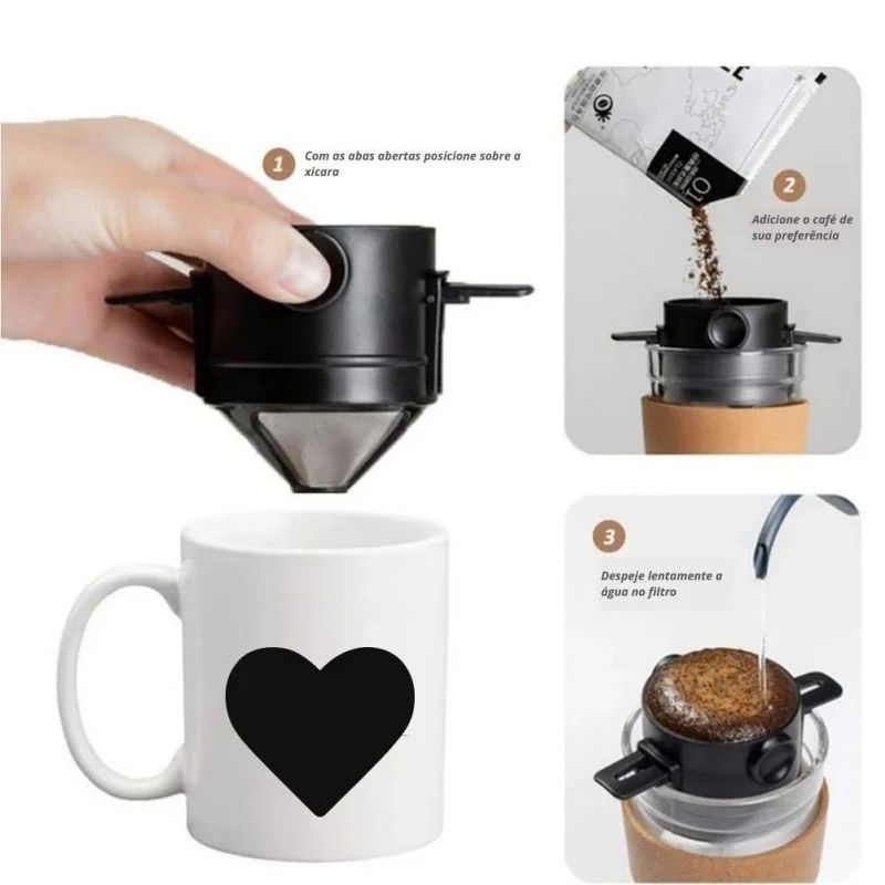Mini Filtro de Café Aço Inox