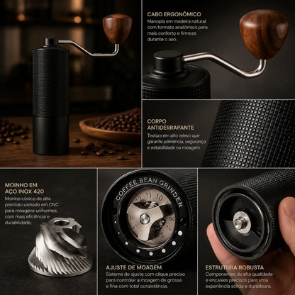 Moedor de Café Manual 20g para Espresso Bruma