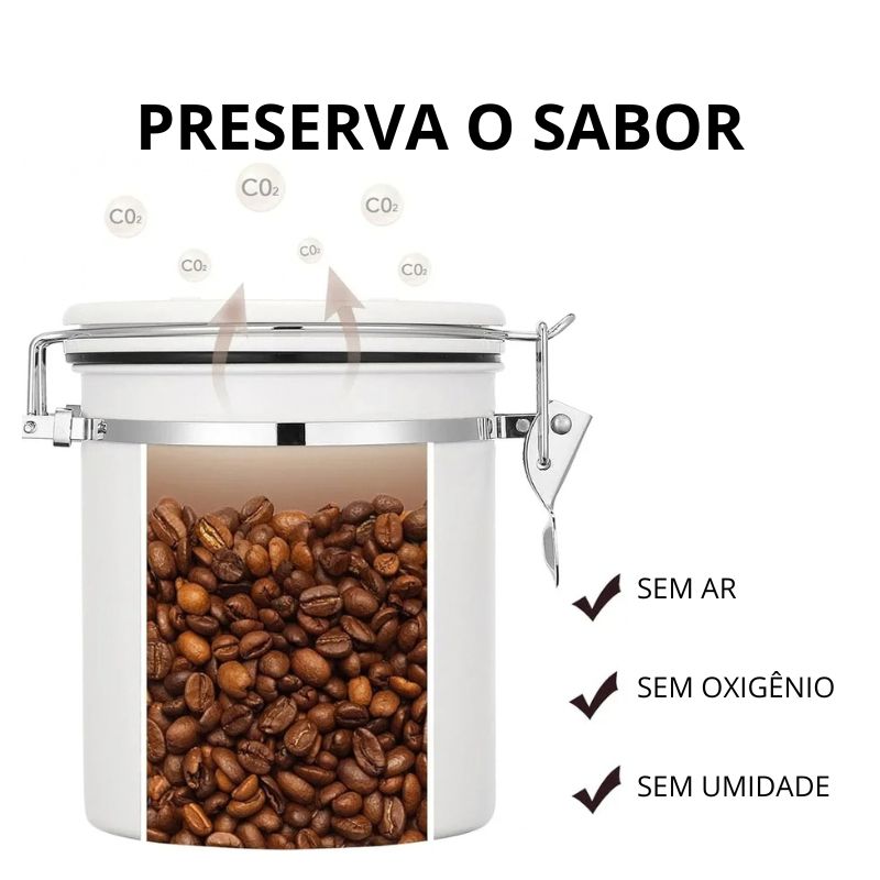 Pote Hermético para Grãos de Café