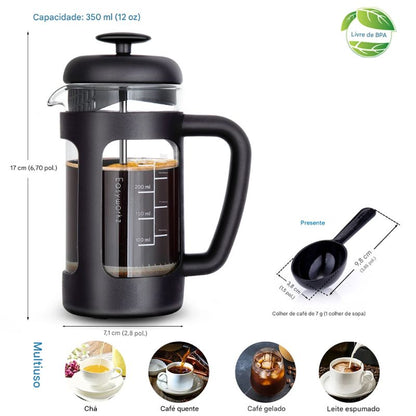 Prensa Francesa de Vidro para Café 350ml