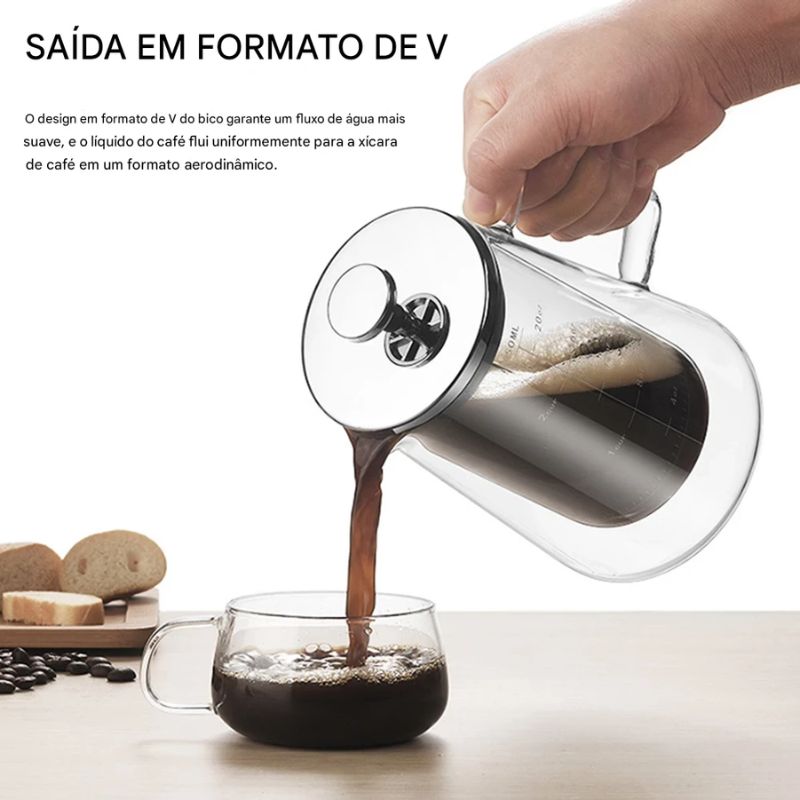 Prensa Francesa para Café de Vidro