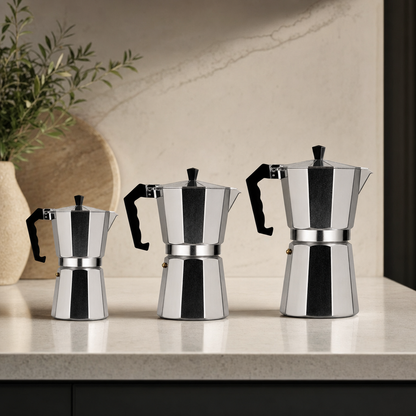 Cafeteira Italiana Bruma Belluno nos tamanhos 300ml 450ml e 600ml