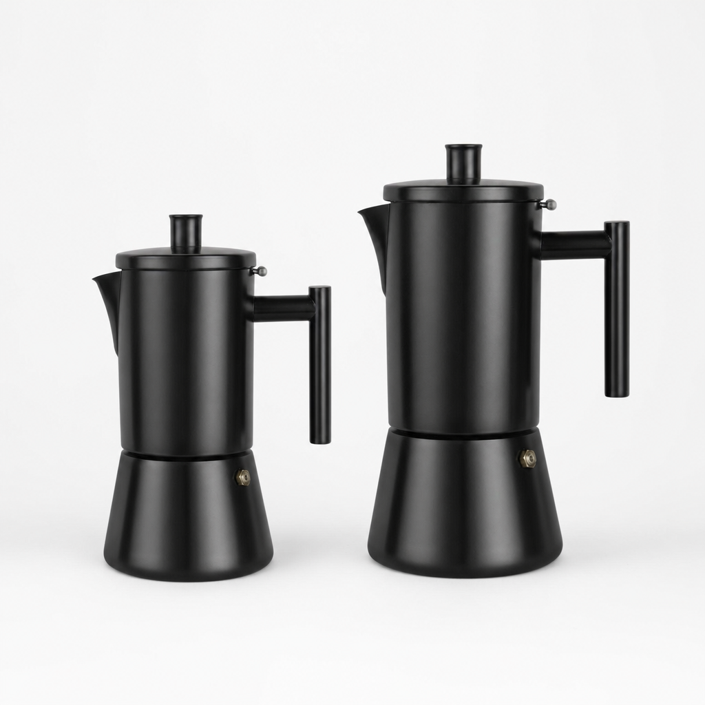 Tamanhos 300ml e 500ml da Cafeteira Italiana Expresso Bruma Tradizione