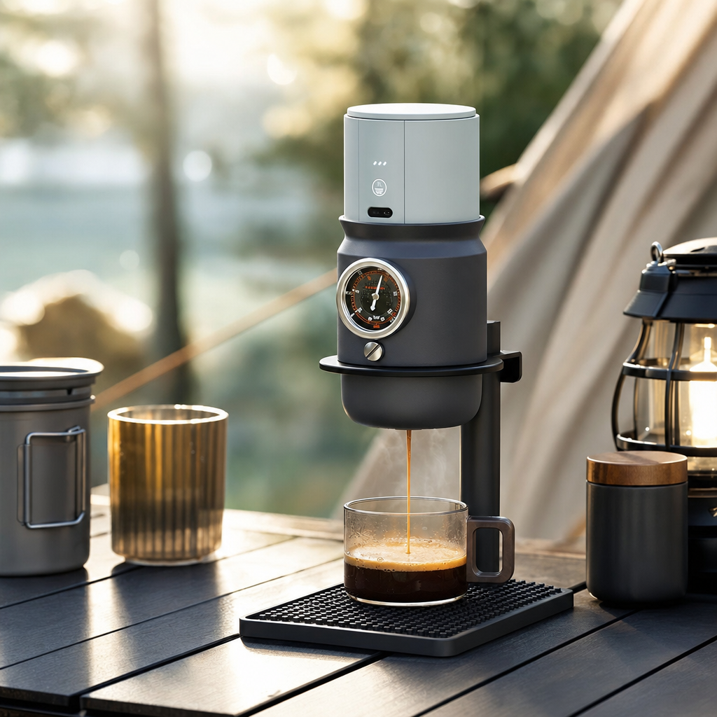 Cafeteira Portátil Elétrica para Carro e Camping Bruma Verona - Pessoa usando