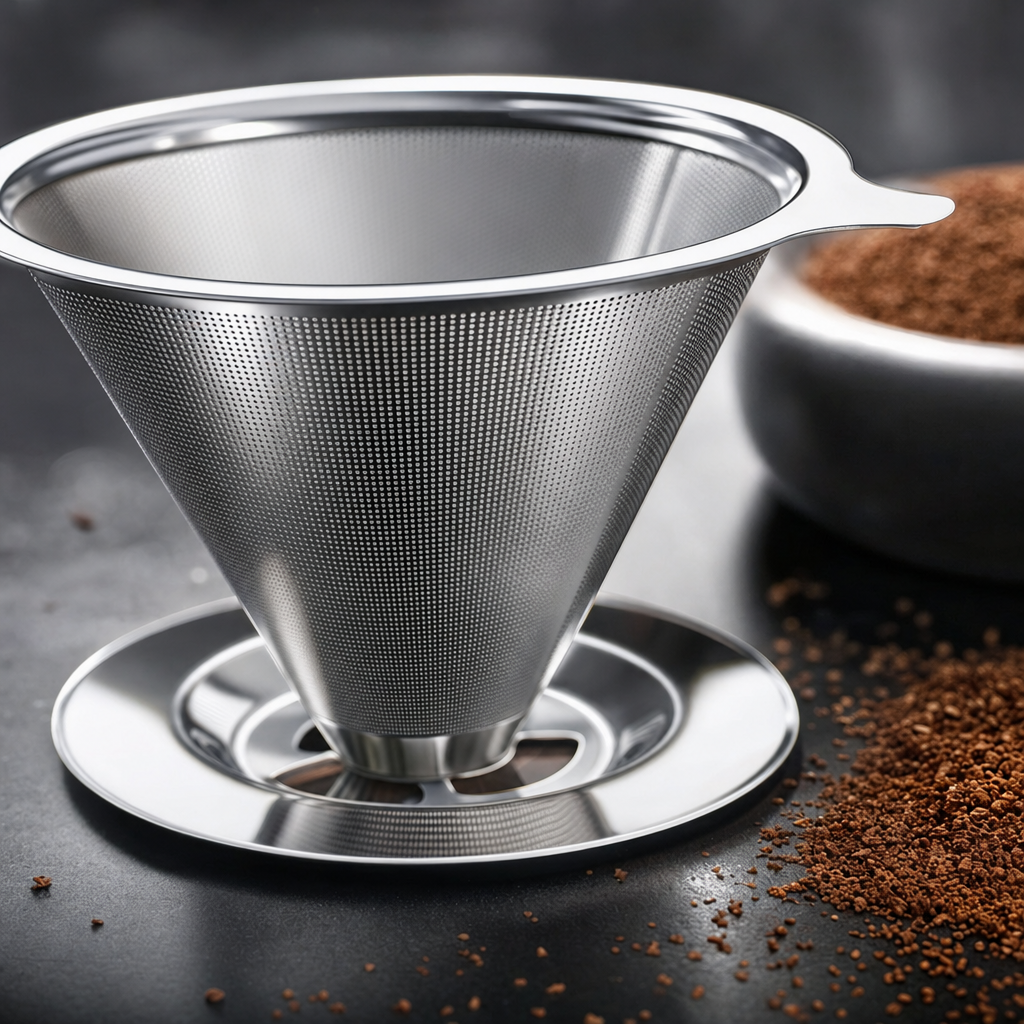 Detalhe da micro malha do Filtro de Café Reutilizável Bruma em Aço Inox