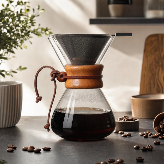 Jarra de Café para Preparo Manual com Filtro Bruma Orvieto em cena premium
