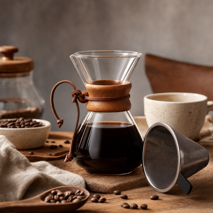 Jarra de Café para Preparo Manual Bruma Orvieto servindo café filtrado