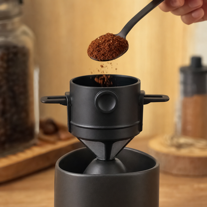 Mini Filtro de Café Portátil Bruma Nomade - Adicionando café