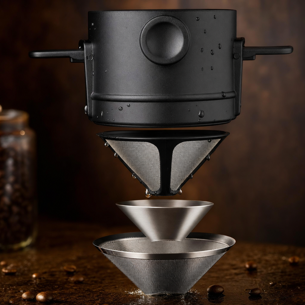 Mini Filtro de Café Portátil Bruma Nomade - Detalhe do filtro inox