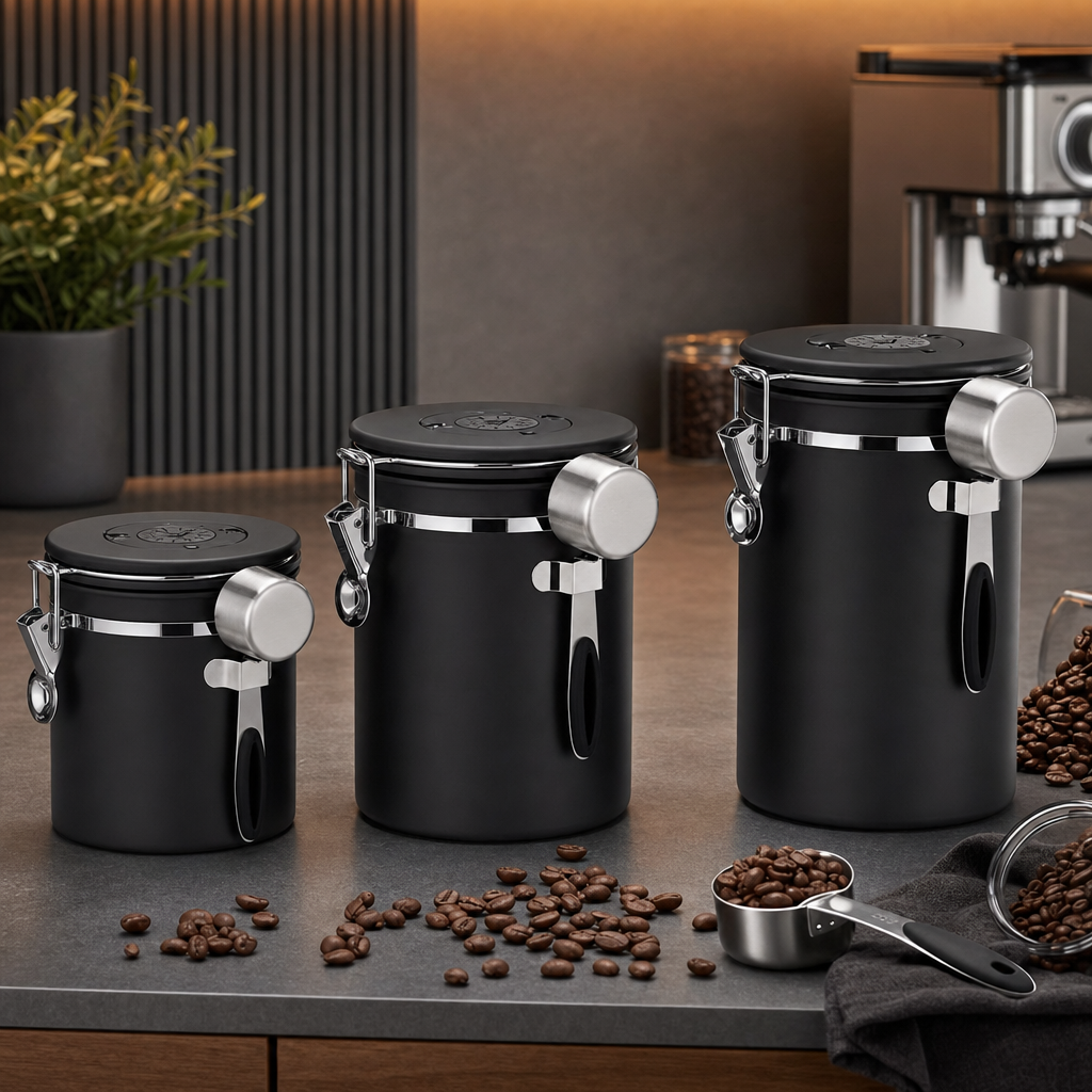 Pote Hermético para Grãos de Café Bruma Nero - Capacidades disponíveis