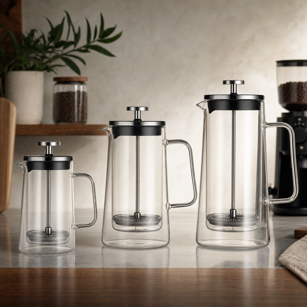 Prensa Francesa Bruma Lirien nos tamanhos 350ml 650ml e 1000ml