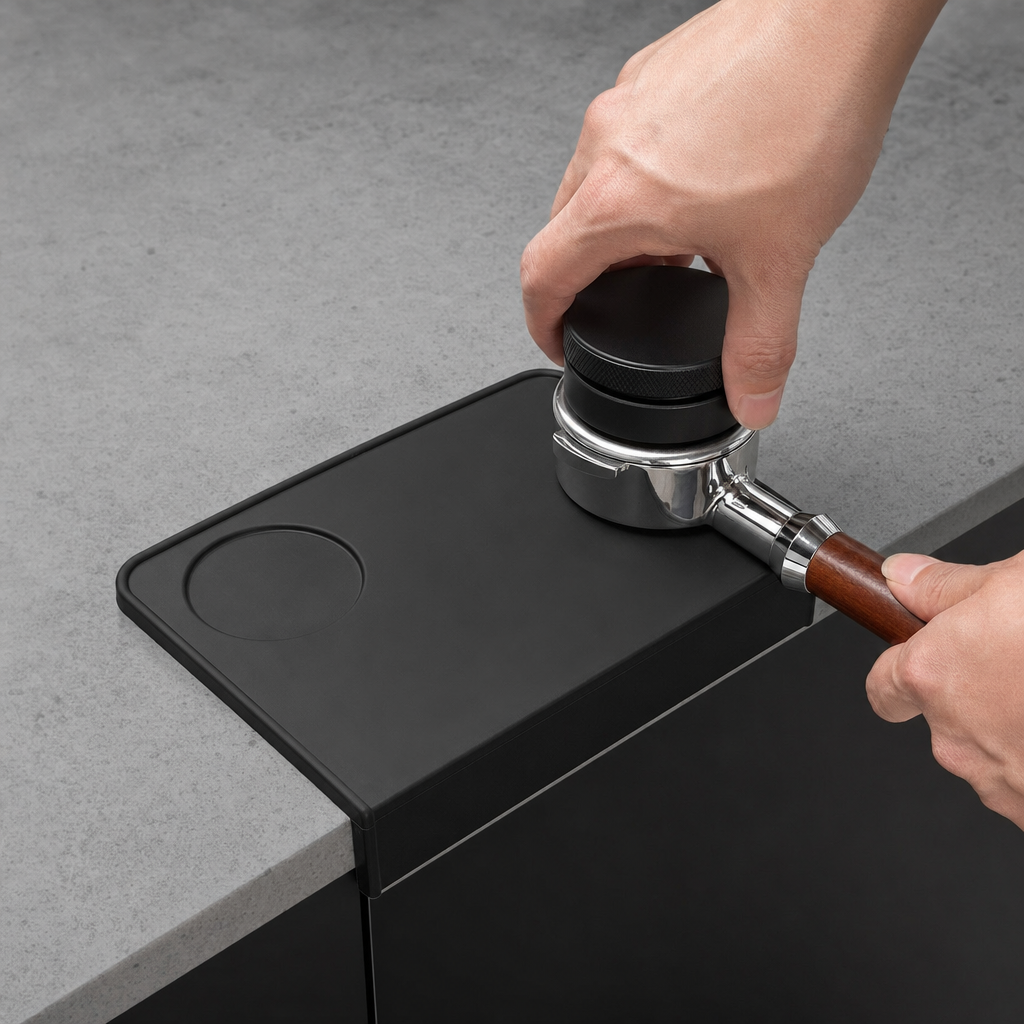 Tapete de Café de Silicone para Tamper Espresso Bruma - Pessoa usando